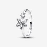 Sparkling Herbarium Open Ring - Silver - Pandora Ring