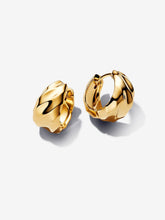Wavy Hoop Earrings - Gold - Pandora Earrings
