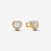 Studs - Sparkling Heart - Gold - Pandora Earrings