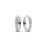 Sparkling Hoop Earrings - Silver - Pandora Earrings