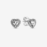 Raised Heart Stud Earrings | Pandora