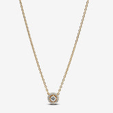 Round Pavé Halo Pendant Necklace | Pandora