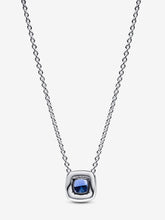 Blue Halo Square - Silver - Pandora Necklace