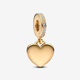 Heart Pendant Engravable Plaque - Gold - Charms - Pandora