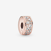 Clip - Pavé - White & Rose Gold - Pandora Charms