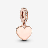 Heart Pendant Engravable Plaque - Rose Gold - Charms - Pandora