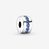 Clip - Pavé Row - Blue & Silver - Pandora Charms
