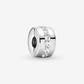 Clip charm Colorless sparkling row | Pandora