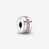 Pink Sparkling Row Clip Charm | Pandora