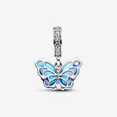 Blue Murano Glass Butterfly Pendant Charm | Pandora