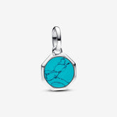 Engravable Locket - Turquoise - Silver - Charms - Pandora