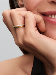 Double Ring - White & Gold - Pandora Ring