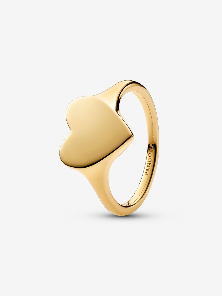 Gold Engravable Heart Ring | Pandora