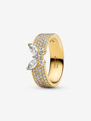 Gold Shimmering Butterfly Cocktail Ring | Pandora