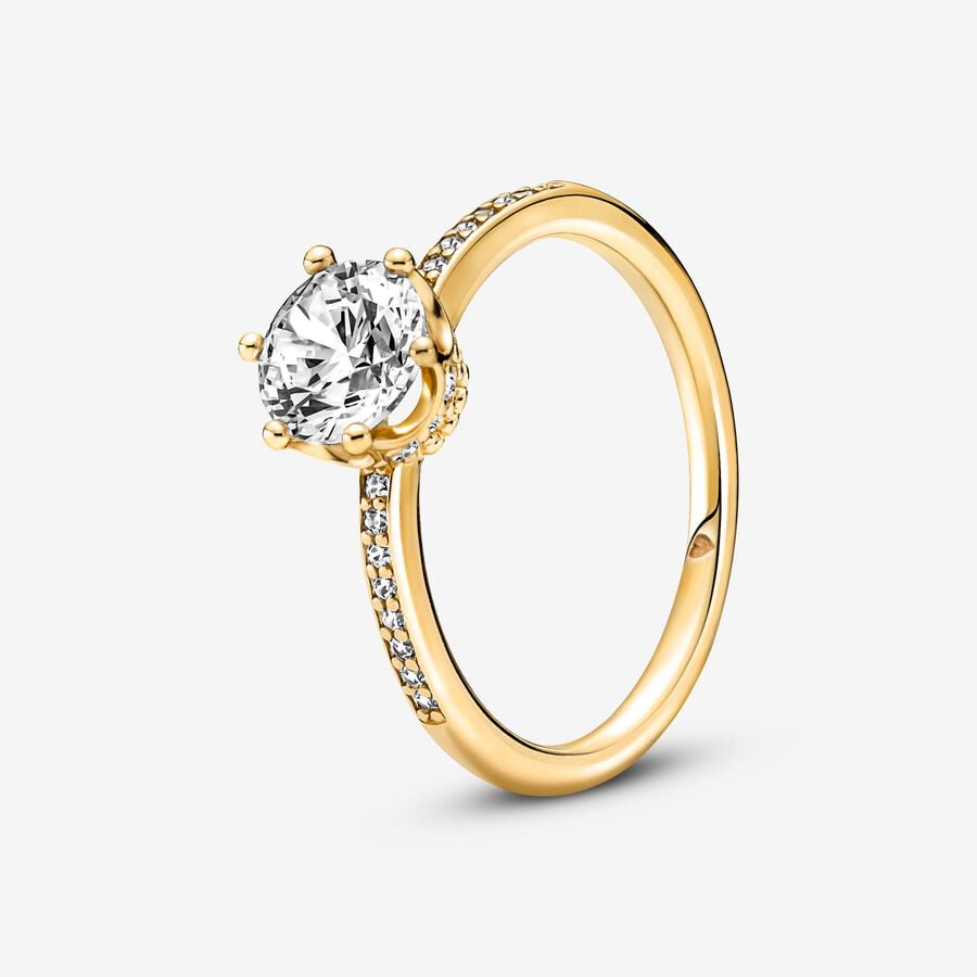 Colorless Sparkling Crown Solitaire Ring | Pandora