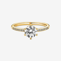 Colorless Sparkling Crown Solitaire Ring | Pandora