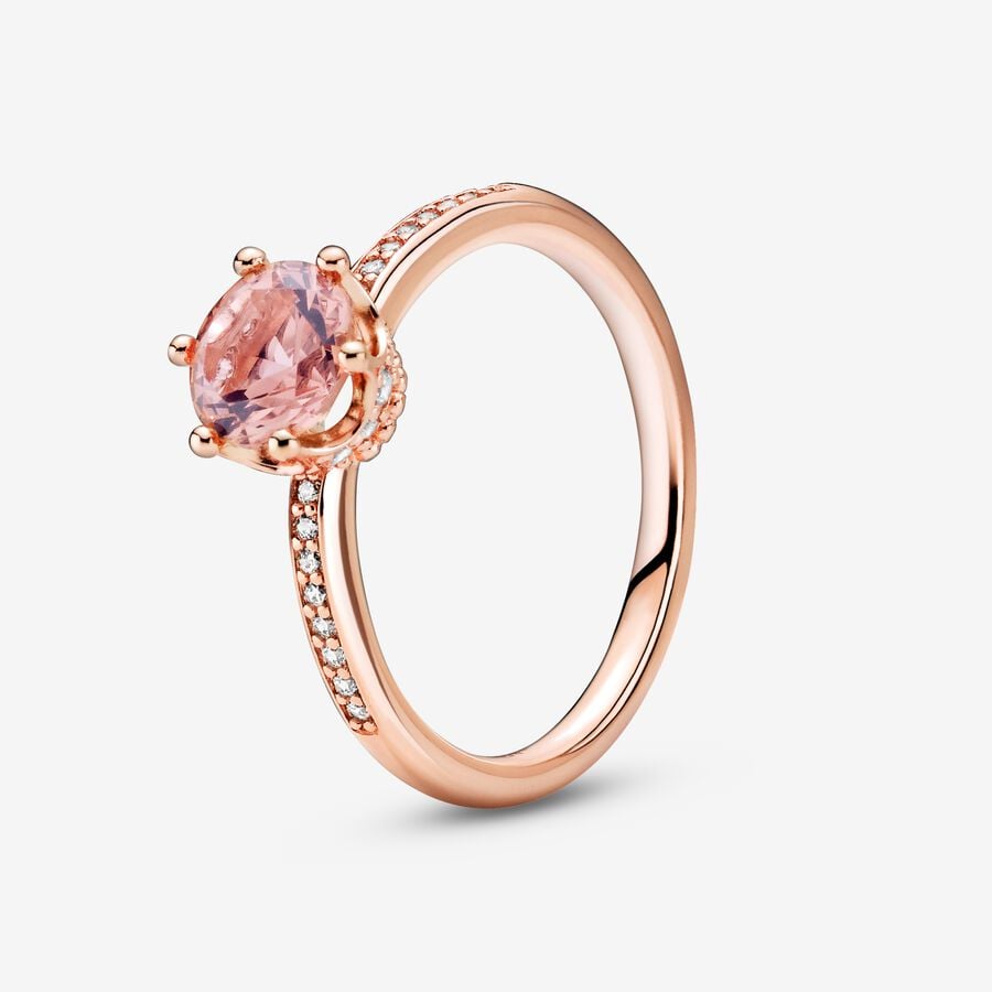 Crown Solitaire - Rose Gold - Pandora Ring