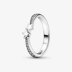 Shooting Stars - White & Silver - Pandora Ring
