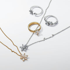 Sparkling Herbarium Open Ring - Silver - Pandora Ring