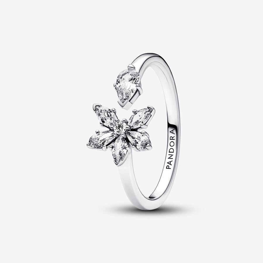 Sparkling Herbarium Open Ring - Silver - Pandora Ring