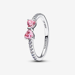 Sparkling Pink Bow Ring | Pandora