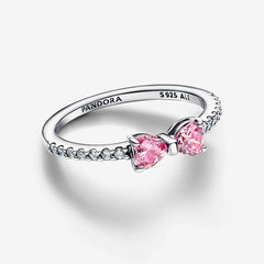 Sparkling Pink Bow Ring | Pandora