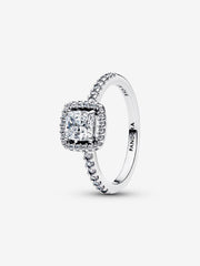 Sparkling Square Halo Ring | Pandora