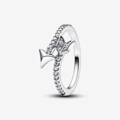 Sparkling Arrow - White & Silver - Pandora Ring