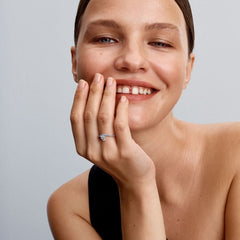 Wavy Pavé Heart - White & Silver - Pandora Ring