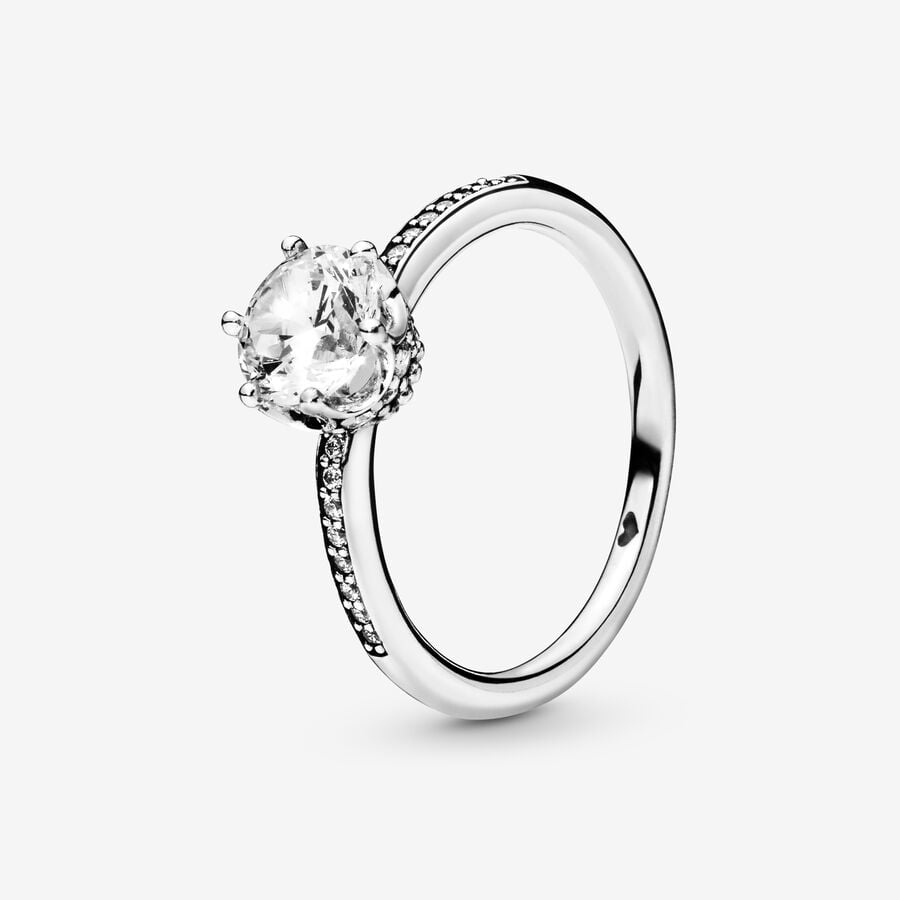 Crown Solitaire - Silver - Pandora Ring