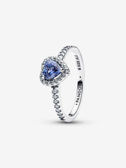 Sparkling Cornflower Raised Heart Ring | Pandora