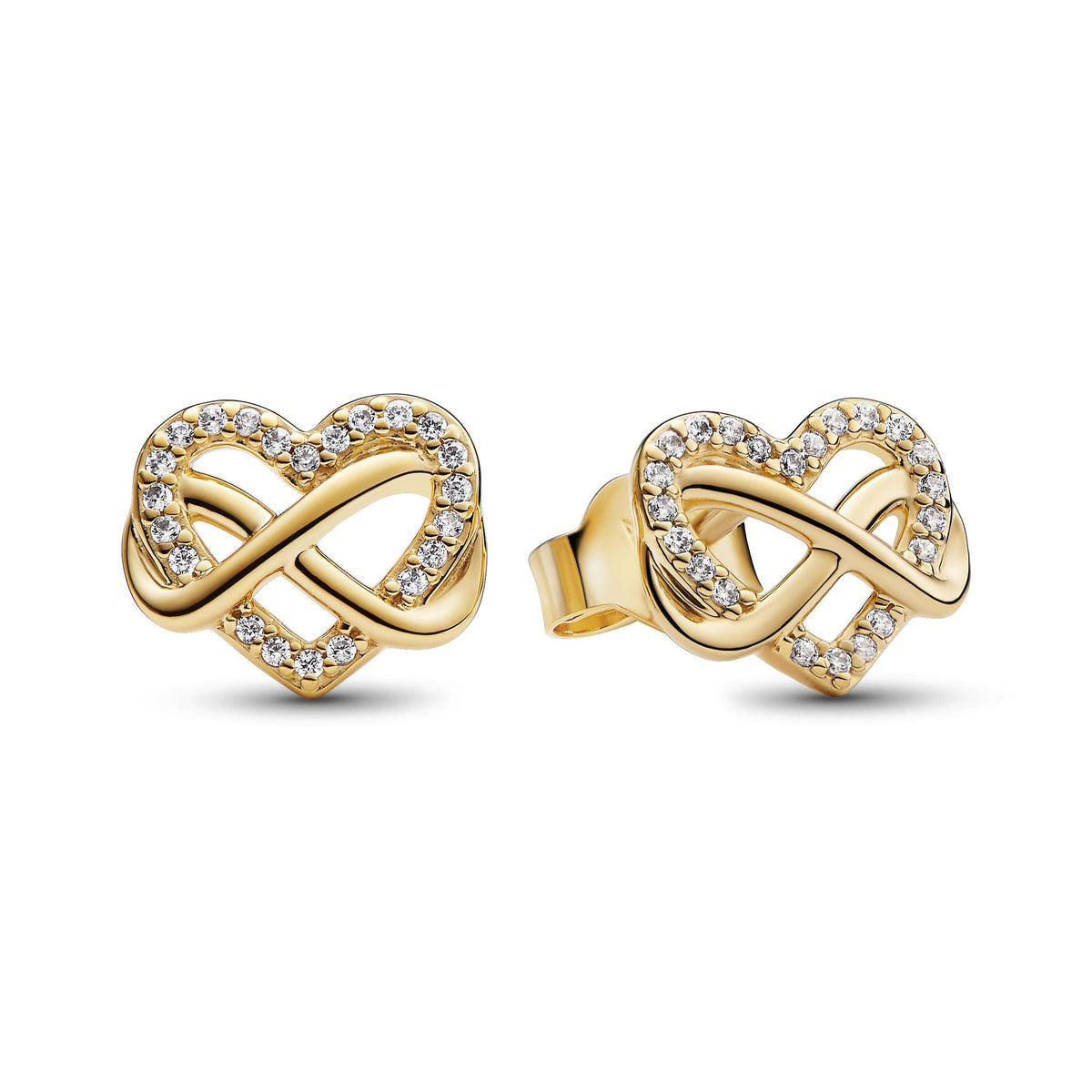 Heart & Infinity - Gold - Pandora Earrings