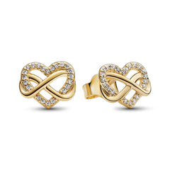 Heart & Infinity - Gold - Pandora Earrings