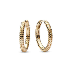 Small golden Pandora Moments charm hoop earrings | Pandora
