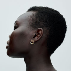 Circle - Cultured Pearl - Gold - Pandora Earrings