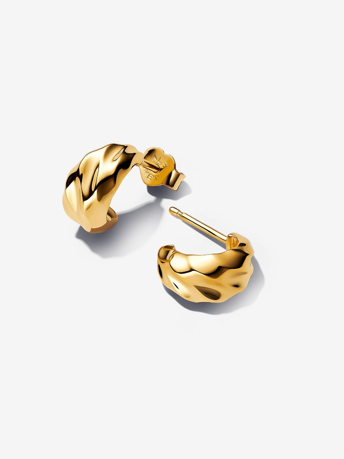 Wavy Hoop Earrings - Gold - Pandora Earrings