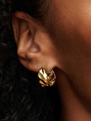 Wavy Hoop Earrings - Gold - Pandora Earrings