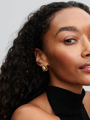 Wavy Hoop Earrings - Gold - Pandora Earrings