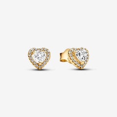 Studs - Sparkling Heart - Gold - Pandora Earrings