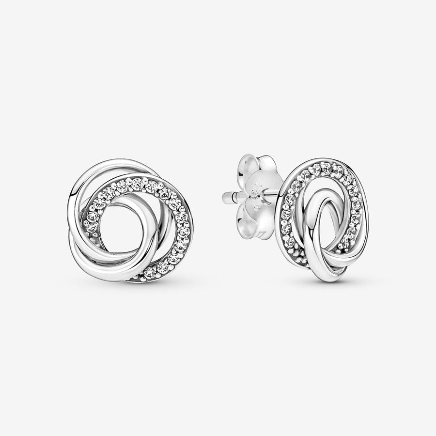 My Family Forever Circle Stud Earrings | Pandora