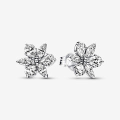 Sparkling Herbarium - White & Silver - Pandora Earrings