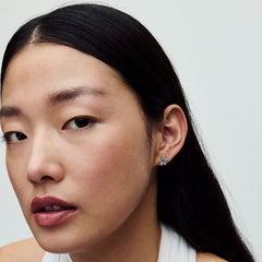 Sparkling Herbarium - White & Silver - Pandora Earrings