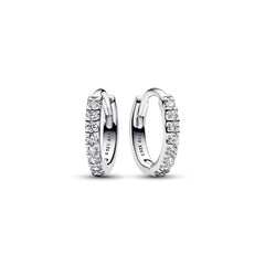 Sparkling Hoop Earrings - Silver - Pandora Earrings