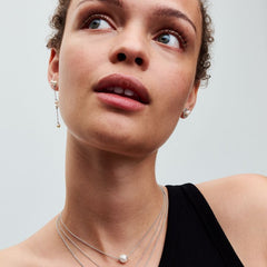 Halo Pavé Treated Freshwater Cultured Pearl Stud Earrings | Pandora