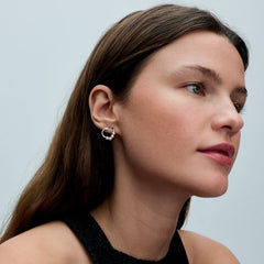 Circle - Cultured Pearl - Silver - Pandora Earrings