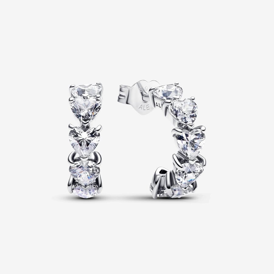 Creoles - Heart - Silver - Pandora Earrings