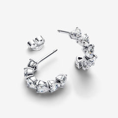 Creoles - Heart - Silver - Pandora Earrings