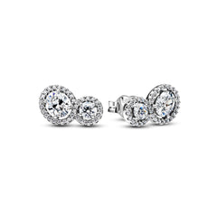 Double Halo - Silver - Pandora Earrings