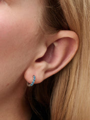 Blue Hoop Earrings - Silver - Pandora Earrings