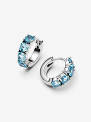 Light blue hoop earrings in silver and crystals – Pandora